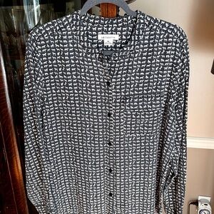 Women’s Smokey blue and White Shirt with horse print.